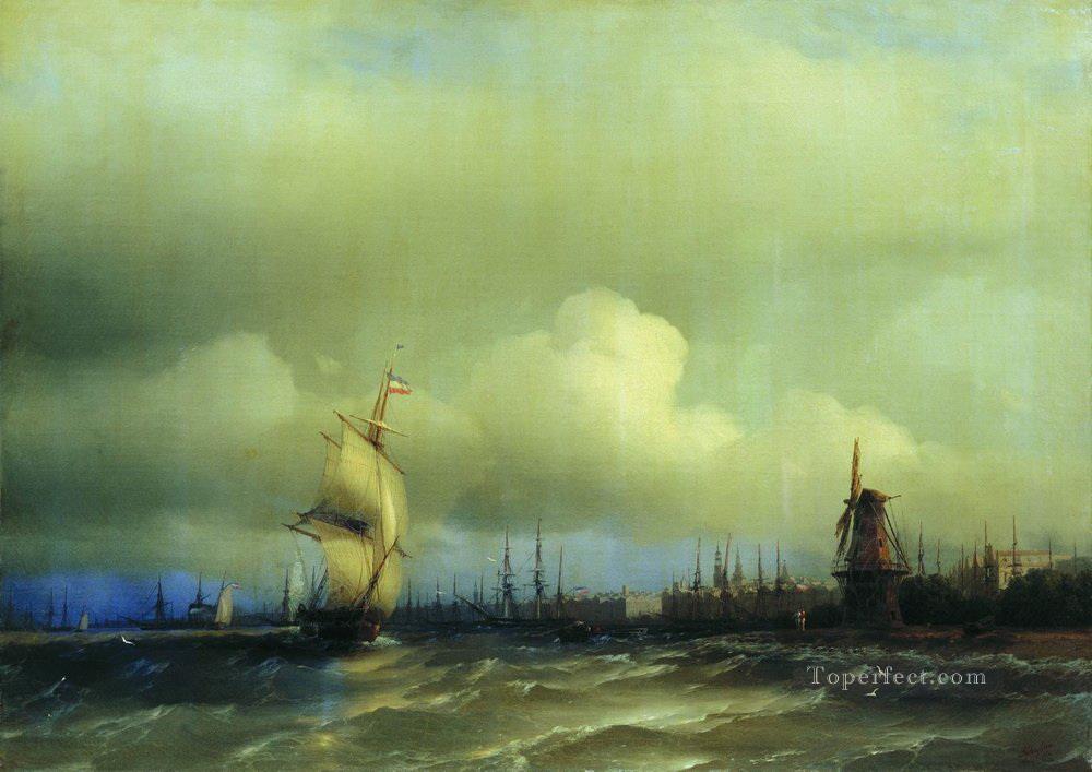 アムステルダムの眺め 1854 ロマンチックなイワン・アイヴァゾフスキー ロシア油絵